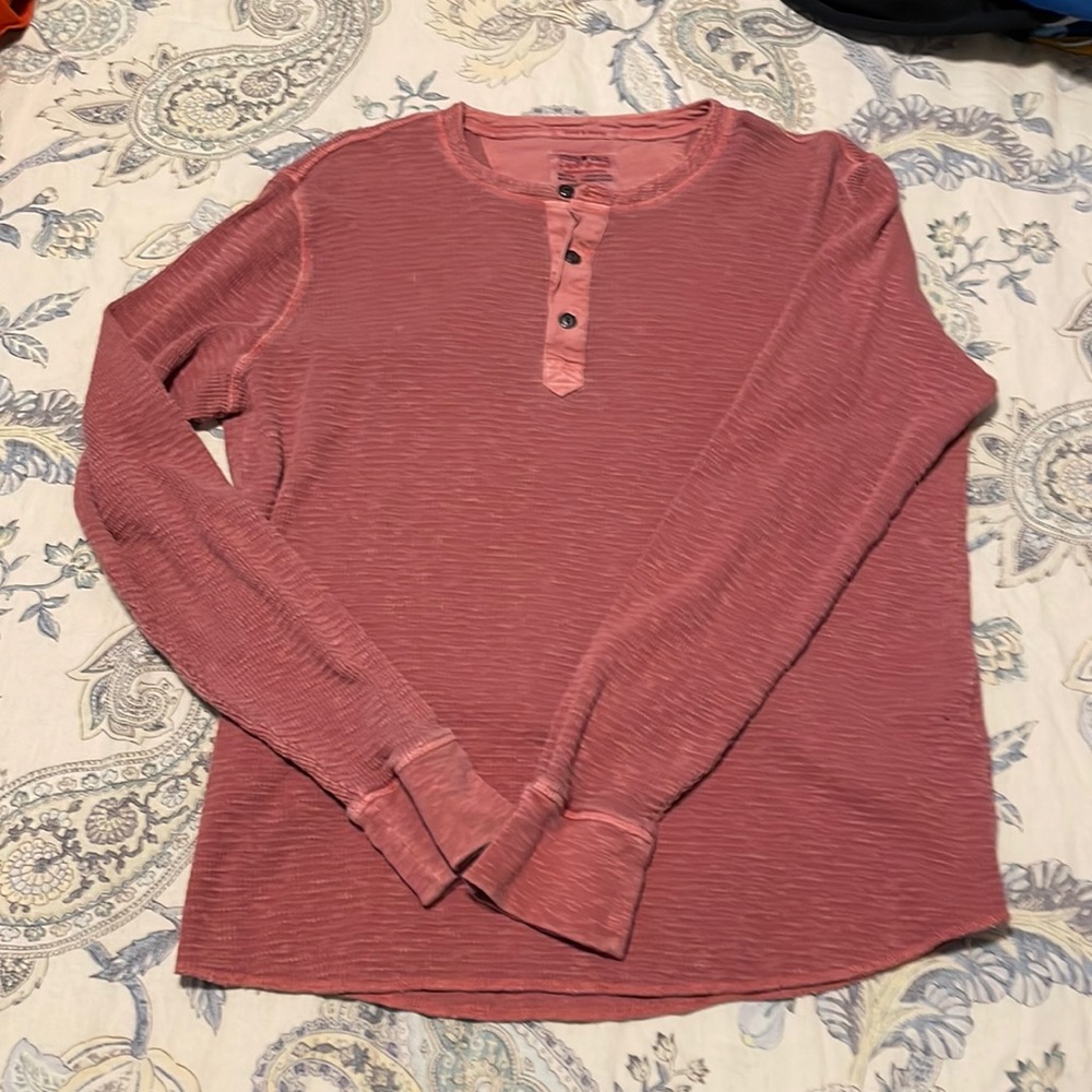 Orange/red Hensley, button down, size L